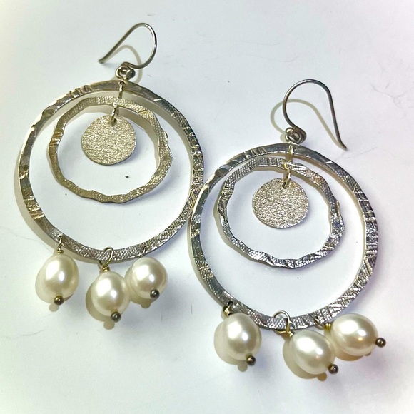 Silpada Vintage Extremely RARE Sterling Silver PEARLS OF WISDOM Earrings - Picture 4 of 8